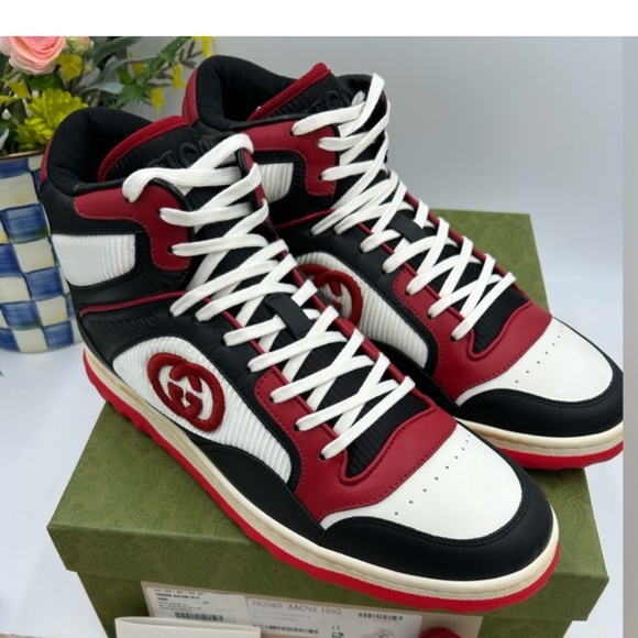 Men’s Gucci MAC 80 high top leather sneakers ! Size 11 - Picture 1 of 5